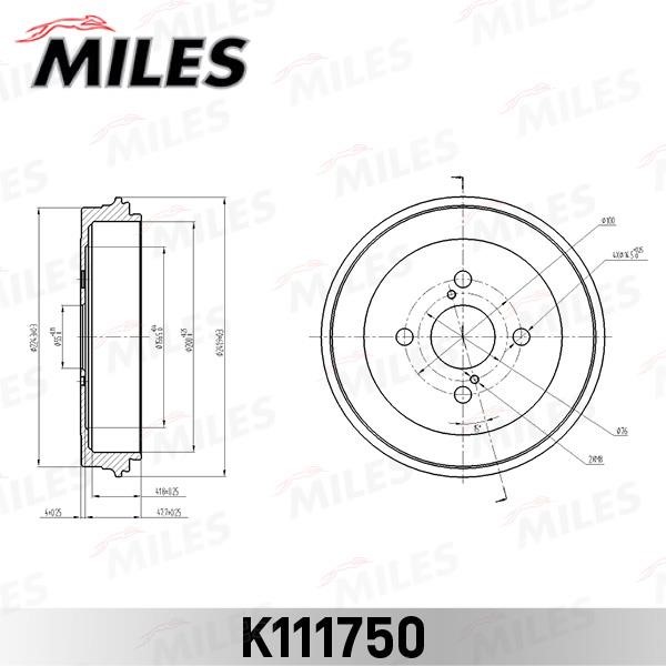 Miles K111750 Brake drum K111750