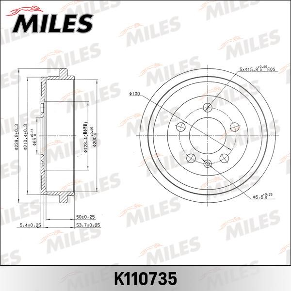 Miles K110735 Brake drum K110735