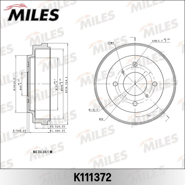 Miles K111372 Brake drum K111372