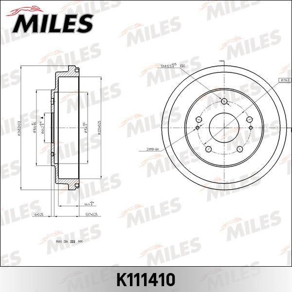Miles K111410 Brake drum K111410