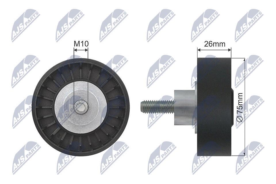 NTY RNK-AU-034 Deflection/Guide Pulley, V-belt RNKAU034 RNKAU034 NTY Deflection/Guide Pulley, V-belt