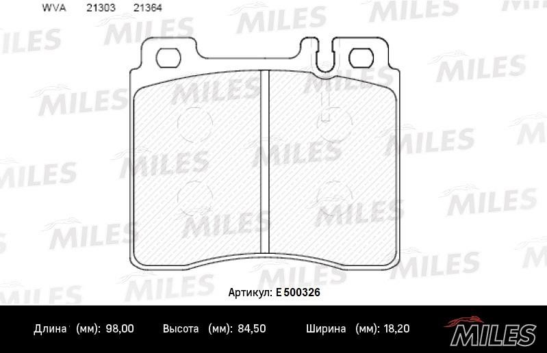 Miles E500326 Brake Pad Set, disc brake E500326