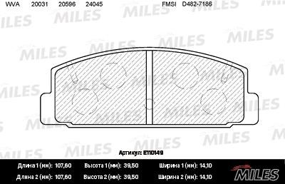 Miles E110149 Disc brake pad set E110149