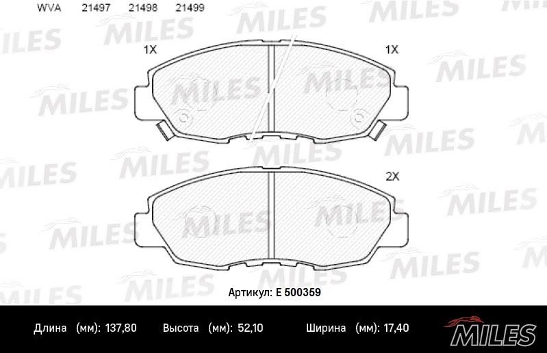 Miles E500359 Brake Pad Set, disc brake E500359