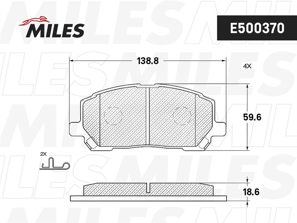 Miles E500370 Brake Pad Set, disc brake E500370