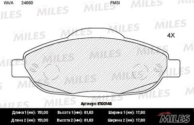 Miles E100145 Brake shoe set E100145