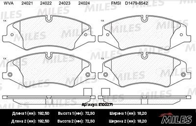 Miles E100271 Disc brake pad set E100271