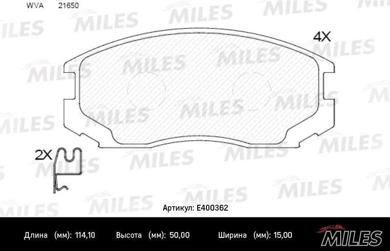 Miles E400362 Brake Pad Set, disc brake E400362