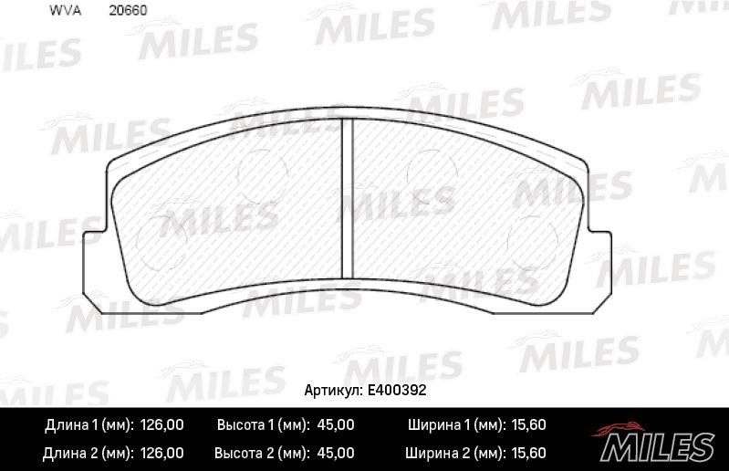 Miles E400392 Brake Pad Set, disc brake E400392