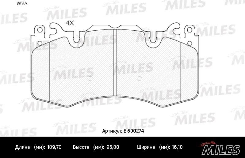 Miles E500274 Brake Pad Set, disc brake E500274
