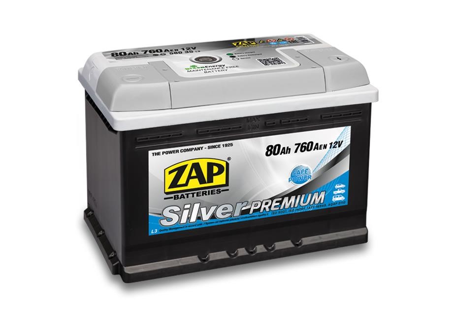 ZAP 580 35 Battery ZAP Silver Premium 12V 80Ah 760(EN) R+ 58035