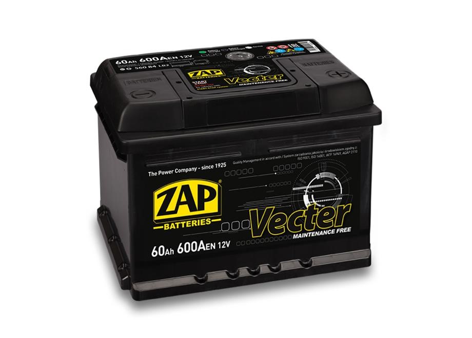 ZAP 560 84 Battery ZAP Vecter 12V 60Ah 600(EN) R+ 56084