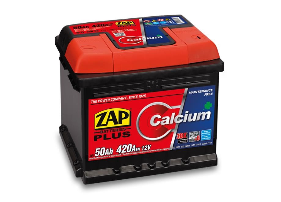 ZAP 550 58 Battery ZAP Calcium Plus 12V 50Ah 420(EN) R+ 55058