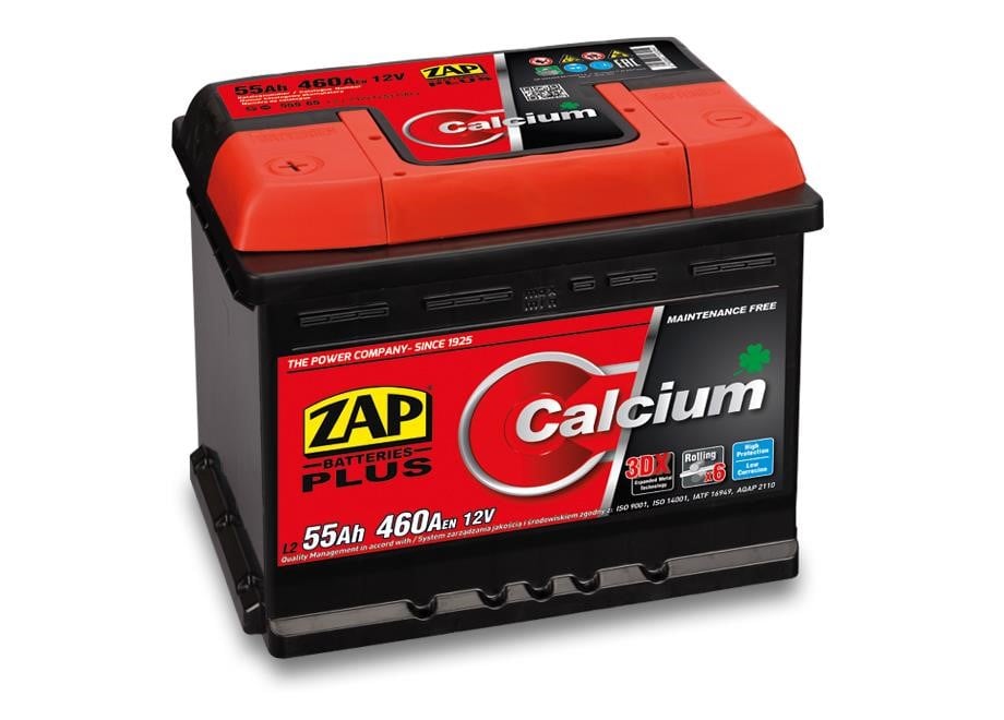 ZAP 555 65 Battery ZAP Calcium Plus 12V 55Ah 460(EN) R+ 55565