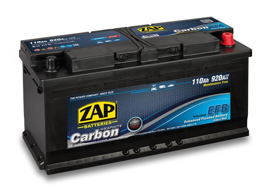 ZAP 610 05 Battery ZAP Carbon 12V 110Ah 920(EN) R+ 61005