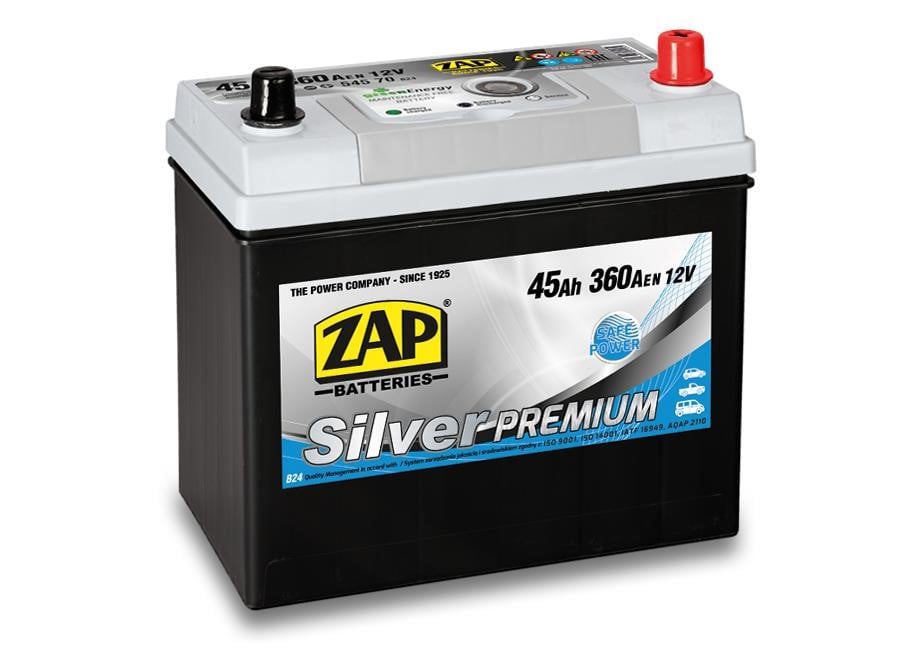ZAP 545 70 Battery ZAP Silver Premium 12V 45Ah 360(EN) R+ 54570