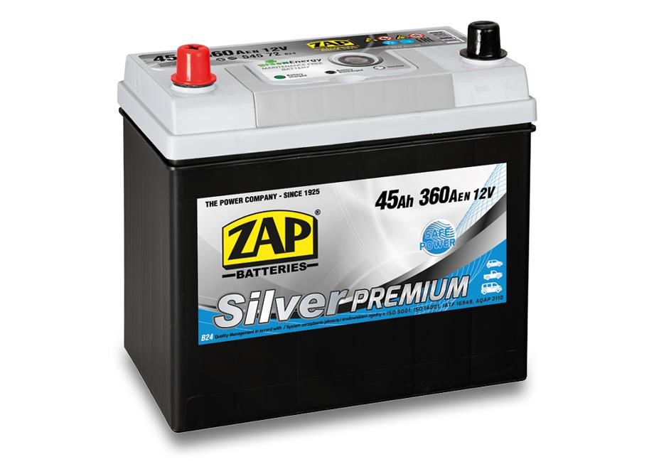 ZAP 545 72 Battery ZAP Silver Premium 12V 45Ah 360(EN) R+ 54572