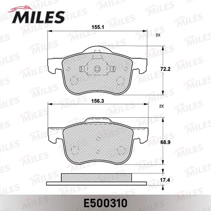 Miles E500310 Brake Pad Set, disc brake E500310