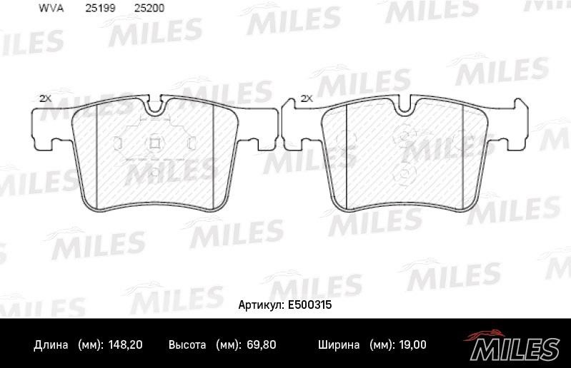 Miles E500315 Brake Pad Set, disc brake E500315