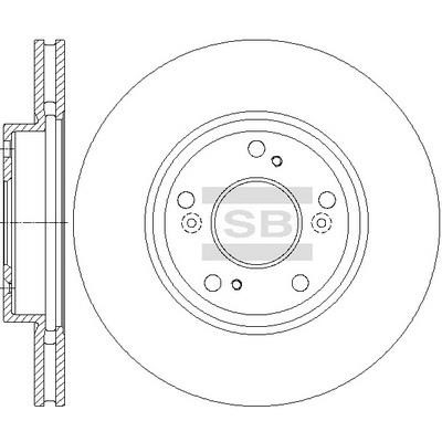 Brake rotor Honda Accord: SD4124 Sangsin Front vented brake disc