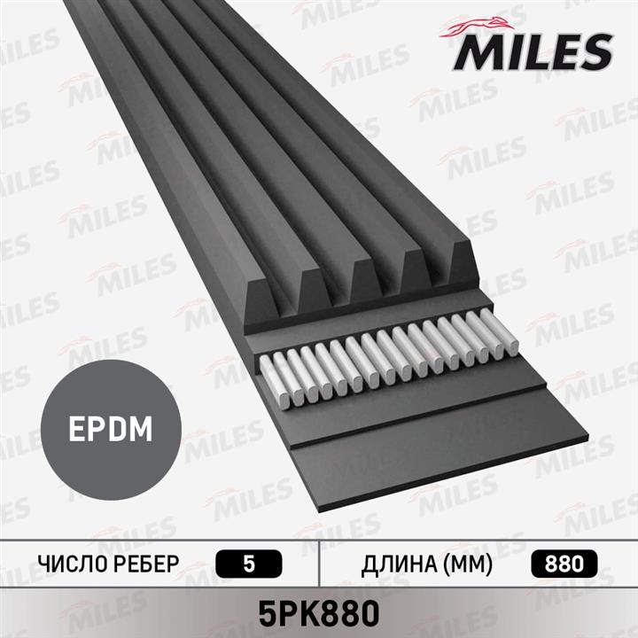 Miles 5PK880 V-Ribbed Belt 5PK880