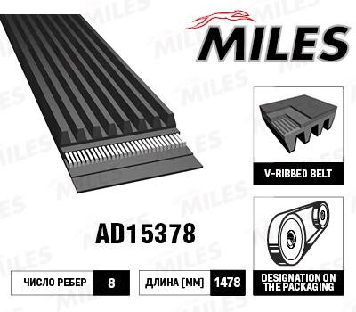 Miles AD15378 V-Ribbed Belt AD15378