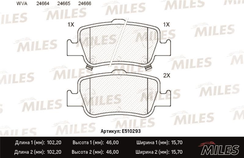 Miles E510293 Brake Pad Set, disc brake E510293