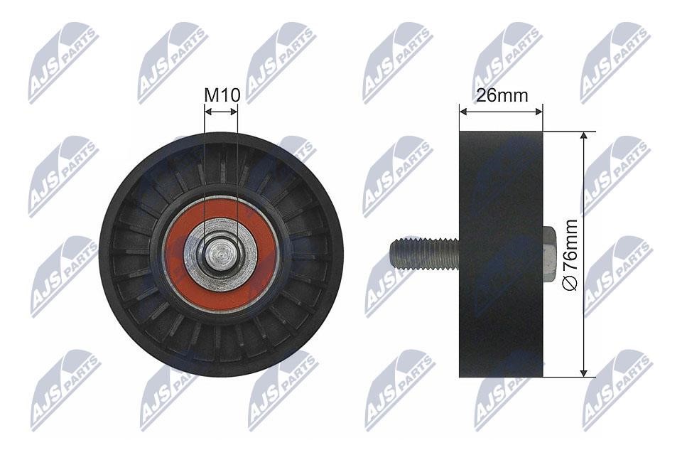 NTY RNK-AU-046 Tensioner pulley, v-ribbed belt RNKAU046 RNKAU046 NTY Tensioner pulley, v-ribbed belt