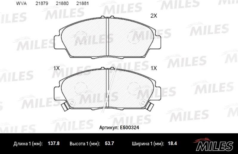 Miles E500324 Brake Pad Set, disc brake E500324