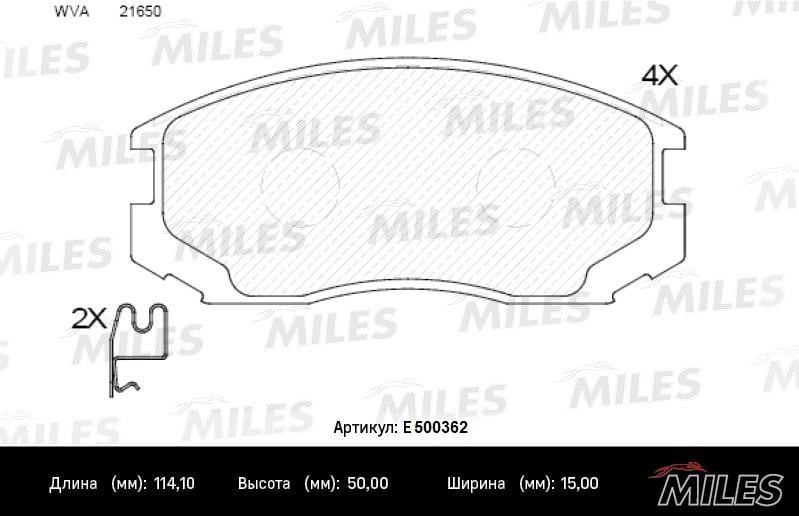 Miles E500362 Brake Pad Set, disc brake E500362