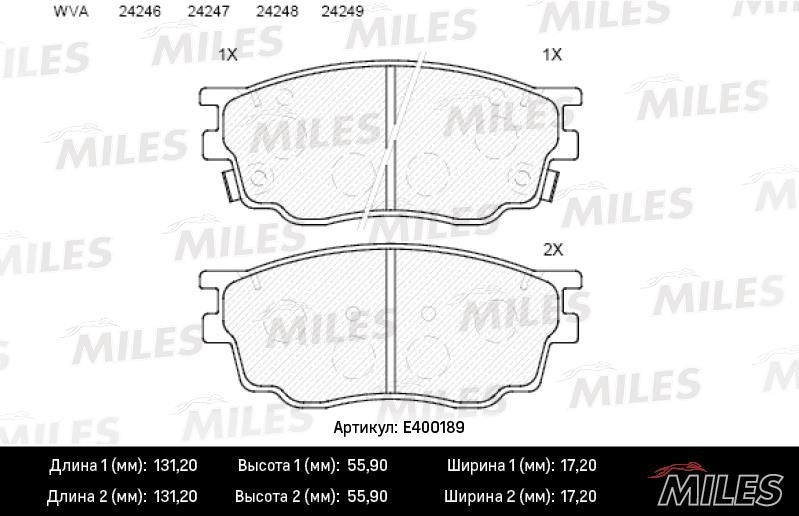 Miles E400189 Brake Pad Set, disc brake E400189