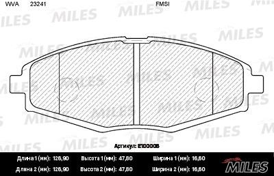Miles E100006 Disc brake pad set E100006