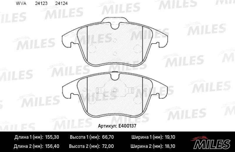 Miles E400137 Brake Pad Set, disc brake E400137