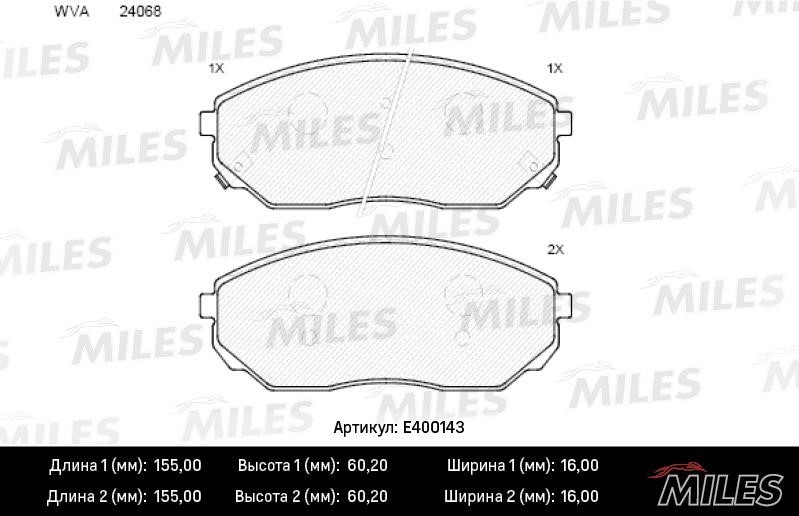 Miles E400143 Brake Pad Set, disc brake E400143