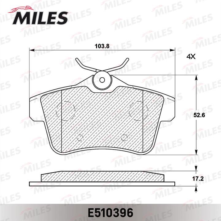 Miles E510396 Brake Pad Set, disc brake E510396