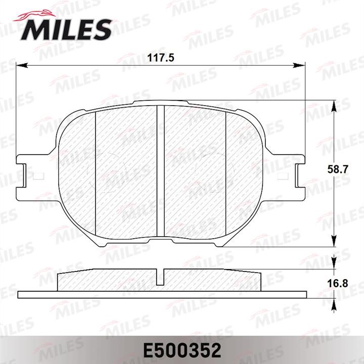 Miles E500352 Brake Pad Set, disc brake E500352