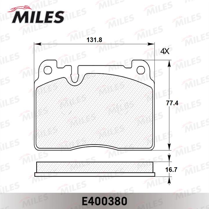 Miles E400380 Brake Pad Set, disc brake E400380
