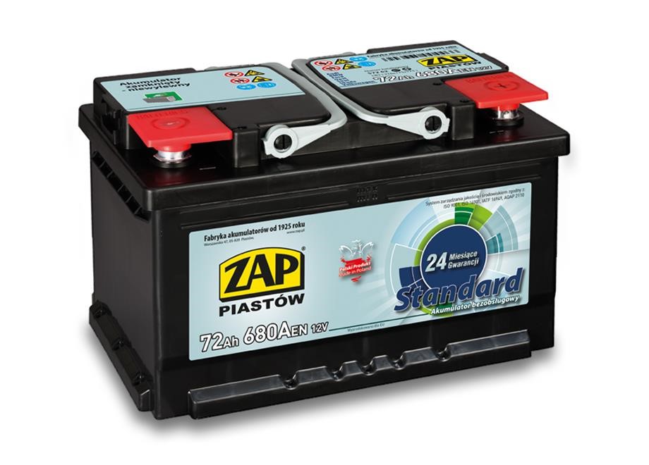 ZAP 572 62 Battery ZAP Standard 12V 72Ah 680(EN) R+ 57262