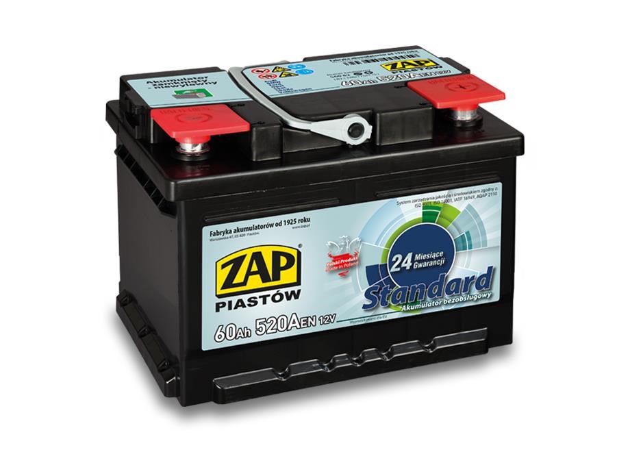 ZAP 560 62 Battery ZAP Standard 12V 60Ah 520(EN) R+ 56062