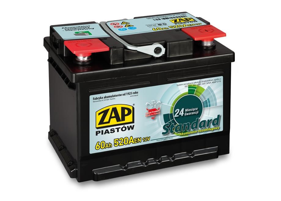 ZAP 560 60 Battery ZAP Standard 12V 60Ah 520(EN) R+ 56060