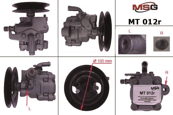 MSG Rebuilding MT012R Power steering pump reconditioned MT012R