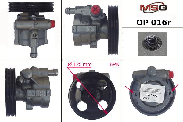 MSG Rebuilding OP016R Power steering pump reconditioned OP016R