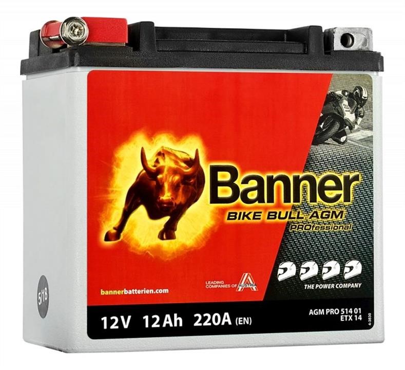 Banner 024514010101 Battery Banner Bike Bull AGM PROfessional 12V 12Ah 220A(EN) L+ 024514010101