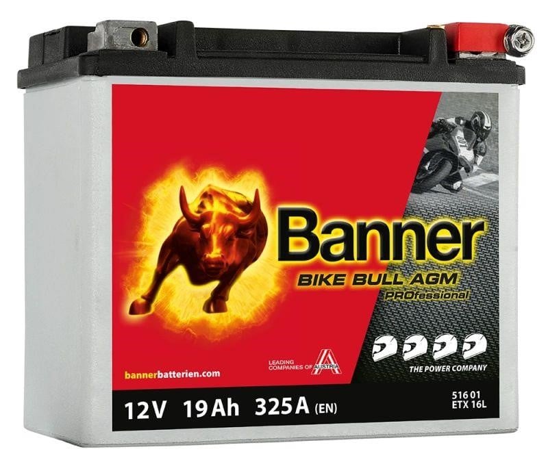Banner 024516010101 Battery Banner Bike Bull AGM PROfessional 12V 19Ah 325A(EN) R+ 024516010101