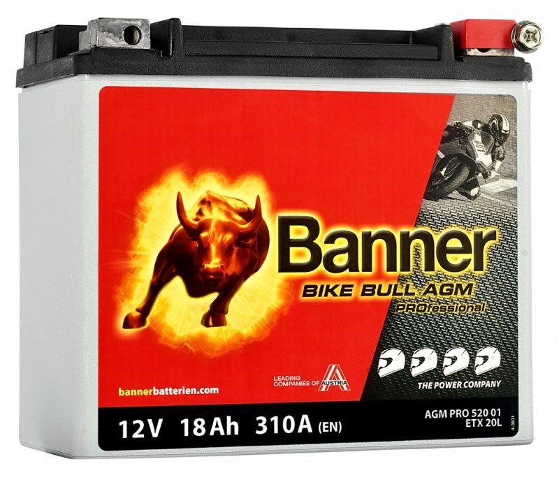 Banner 024520010101 Battery Banner Bike Bull AGM PROfessional 12V 18Ah 310A(EN) R+ 024520010101