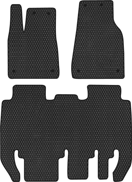 EVAtech TA1670ZV3BW8RBB Floor mats for Tesla Model X (2015-), black TA1670ZV3BW8RBB