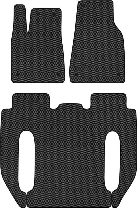 EVAtech TA1671ZV3BW8RBB Floor mats for Tesla Model X (2015-), black TA1671ZV3BW8RBB