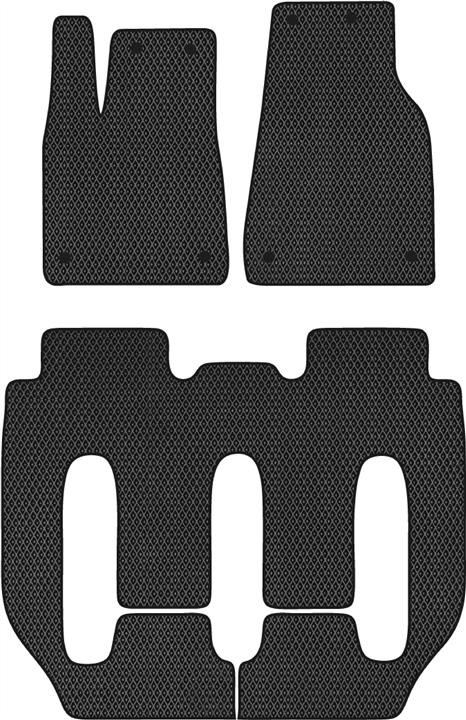 EVAtech TA1672ZV3BW8RBB Floor mats for Tesla Model X (2015-), black TA1672ZV3BW8RBB