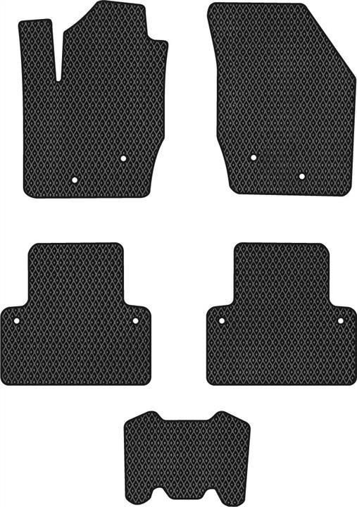 EVAtech VV1587CV5VL8RBB Floor mats for Volvo XC90 (2002-2014), black VV1587CV5VL8RBB