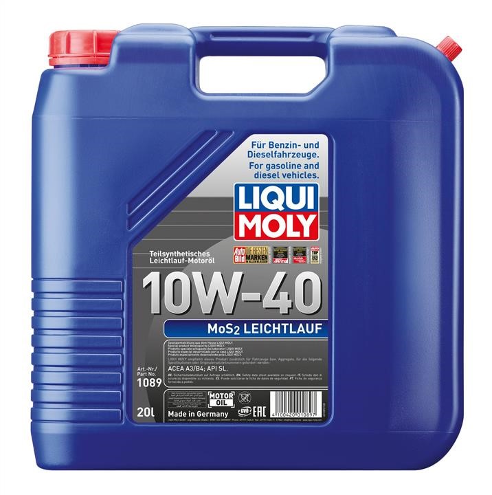 Liqui Moly 1089 Engine oil Liqui Moly MoS2 Leichtlauf 10W-40, 20L 1089
